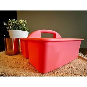 Target Bullseye Playground Pink 3 Compartment Classroom Art Supply Caddy BTS